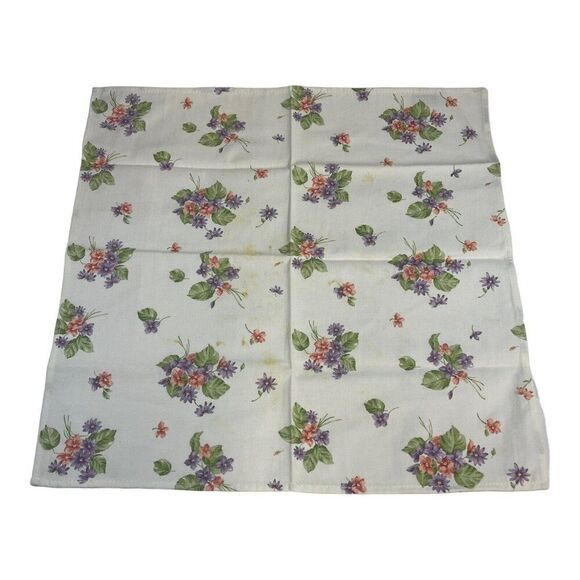 Set Of 4 Waverly Garden Room Pink Purple Floral Bouquet Cloth Napkins 20" READ - Picture 7 of 7